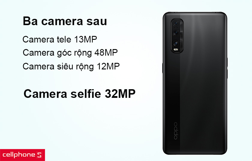 Find X2 sở hữu ba camera sau 48 MP + 13 MP + 12MP cùng camera selfie 32 MP