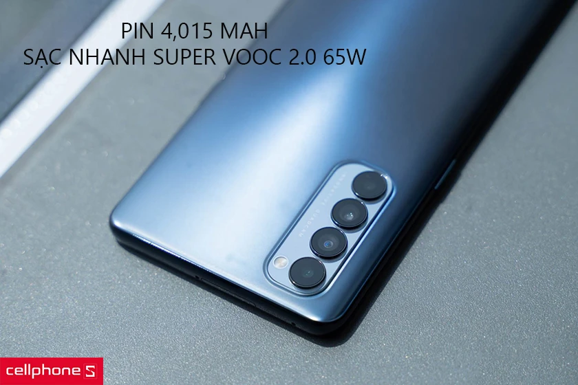 Dung lượng pin 4000mAh kèm công nghệ sạc nhanh SuperVOOC 2.0