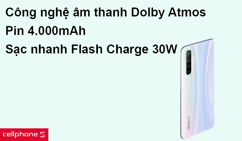 Công nghệ Dolby Atmos cho âm thanh vượt trội, sạc đầy 30 phút với Flash Charge 30W