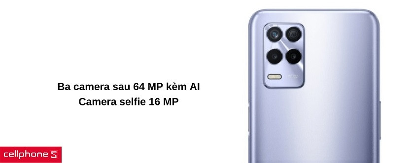 Bộ ba camera sau 64 MP chụp ảnh chuyên nghiệp