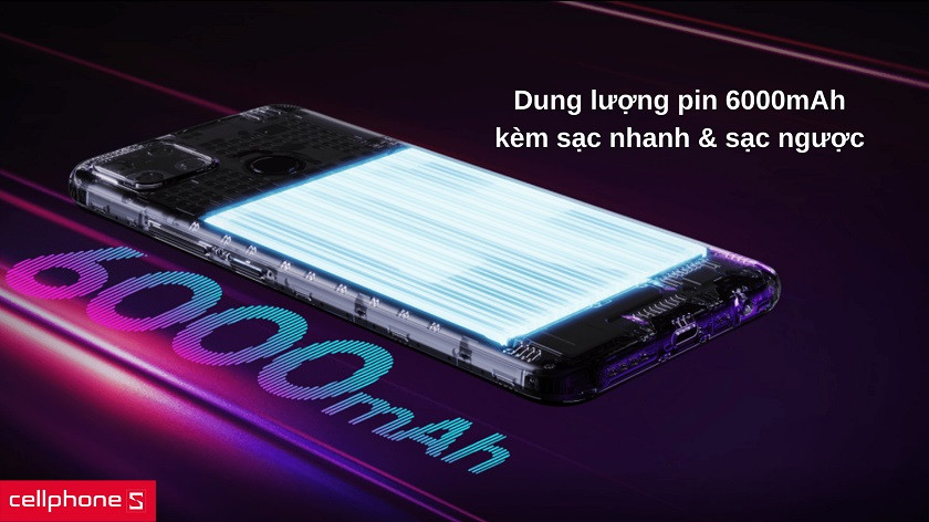 Dung lượng pin 6000mAh hoạt động không ngừng nghỉ