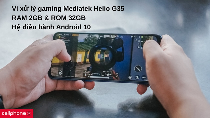 Vi xử lý Helio G35, với 2GB RAM & 32GB bộ nhớ trong phục vụ nhu cầu gaming bất tận