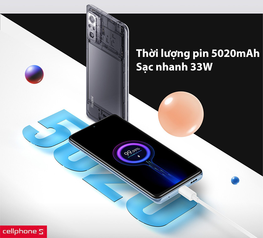 Tích hợp bộ cáp sạc nhanh lên đến 33W