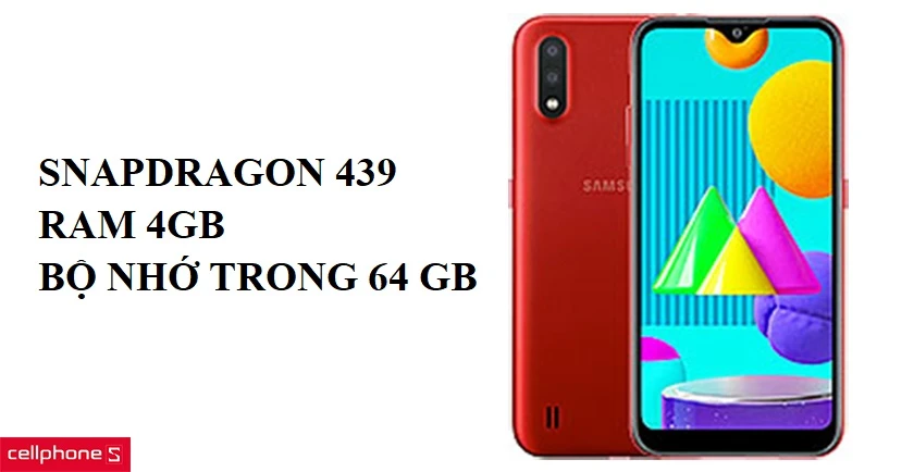 Hiệu năng mạnh mẽ với chipset Snapdragon 439, Ram 4GB, bộ nhớ trong 64 GB