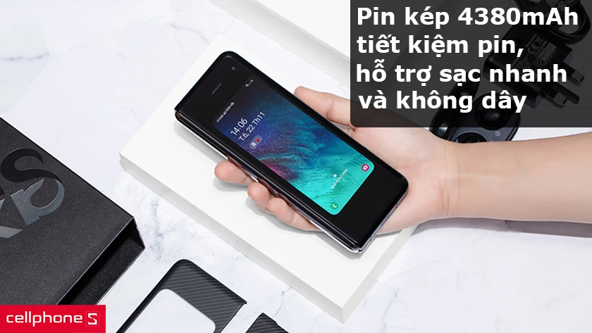 Viên pin kép 4380mAh tiết kiệm năng lượng, hỗ trợ sạc nhanh và không dây