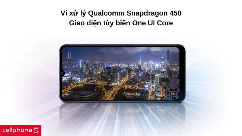Hiệu năng gaming mượt mà với Snapdrafon 450, tùy biến thỏa thích với One UI Core