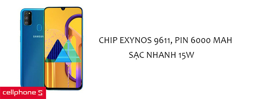 Hiệu năng mạnh với chip Exynos 9611, pin 6000 mAh