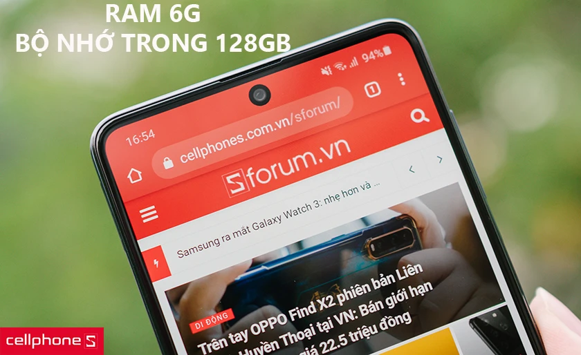 Bộ nhớ ram 8GB đa nhiệm mượt mà cùng bộ nhớ trong lớn lên đến 128GB