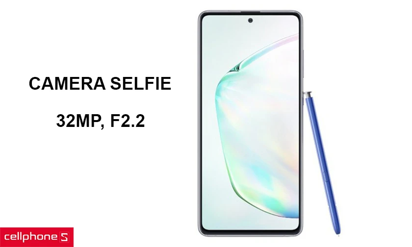 Camera trước của Note 10 Lite là ống kính 32MP