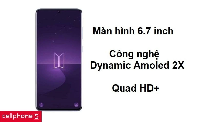 Màn hình 6.7 inch sở hữu công nghệ Dynamic và độ phân giải Quad HD+