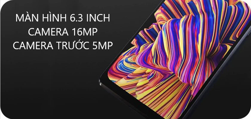 Màn hình 6.3 inch HD+ hiển thị đầy đủ từng chi tiết