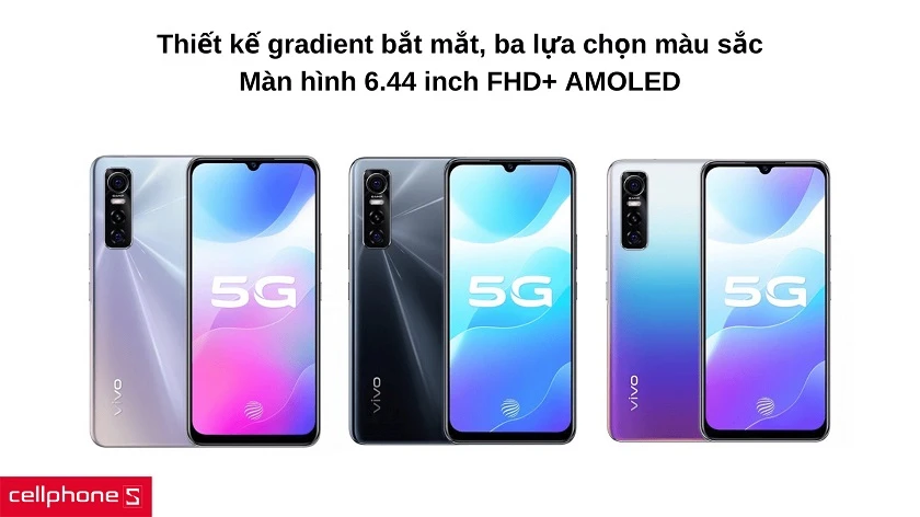 Thiết kế lưng kính gradient cuốn hút, màn hình 6.44 inch FHD+ giải trí thoải mái