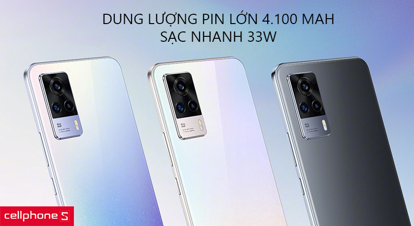 Dung lượng pin lớn 4.100 mAh, hỗ trợ sạc nhanh 33W