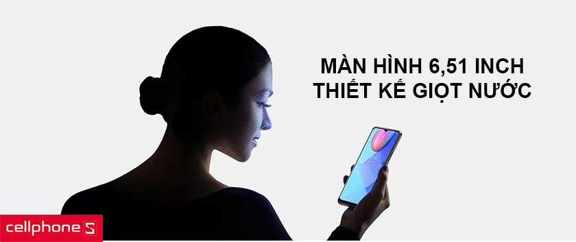 Màn hình kích thước 6,51 inch, thiết kế giọt nước