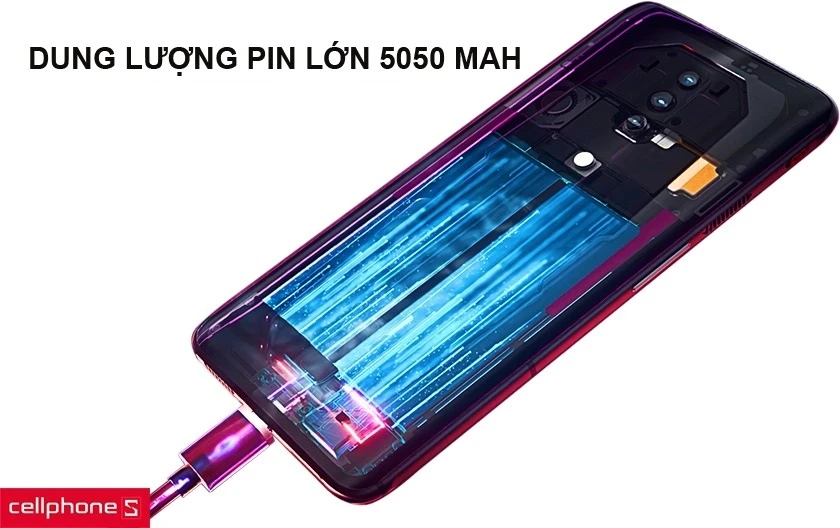 Dung lượng pin lớn 5050 mAh, sạc nhanh 30W