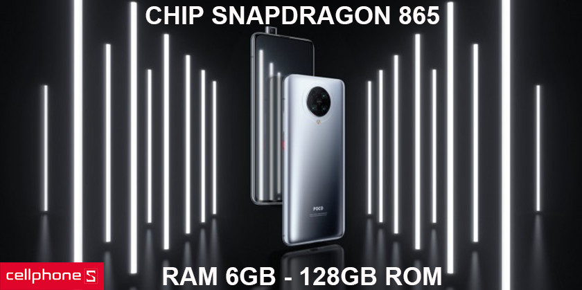 Vi xử lí Qualcom Snapdragon 865 và RAM 6GB cùng bộ nhớ trong 128GB