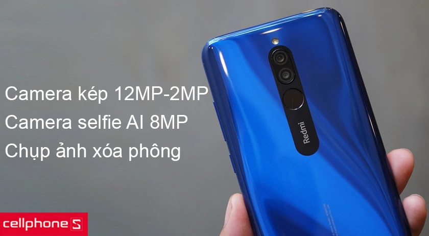 Camera kép 12MP-2MP chụp ảnh trong điều kiện thiếu sáng và camera selfie AI 8MP