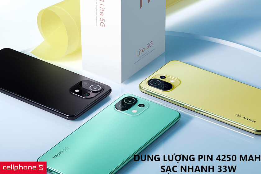 Dung lượng pin 4150 mAh và hỗ trợ sạc nhanh 33W