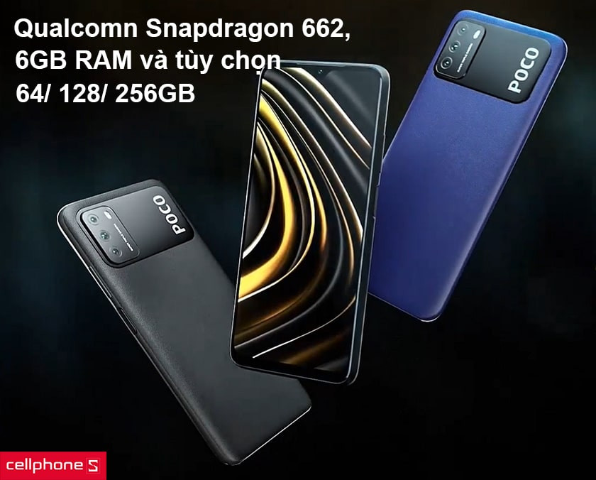 Vi xử lí Qualcomn Snapdragon 662, 6GB RAM và bộ nhớ trong128GB