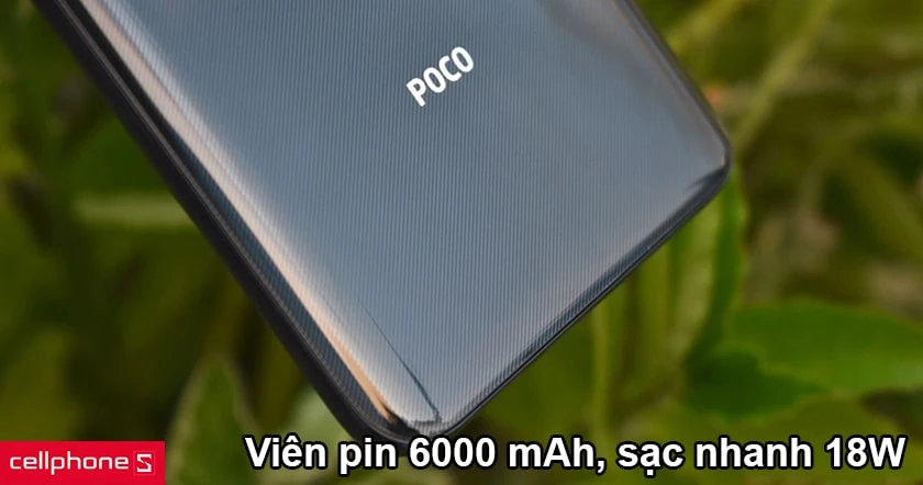 Viên pin 6000 mAh, sạc nhanh công suất 18W