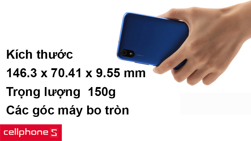 Kiểu dáng nhỏ gọn với chiều dài 146.3mm, ngang 70.41mm