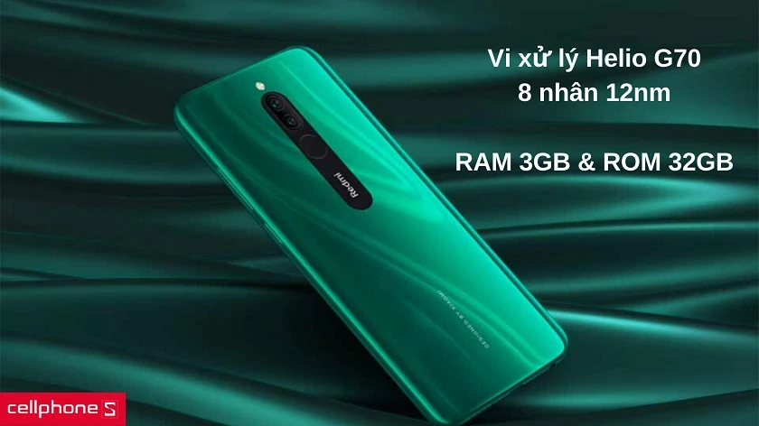 Chơi game thỏa sức với vi xử lý Helio G70 8 nhân 12nm cùng RAM 3GB và 32GB bộ nhớ trong