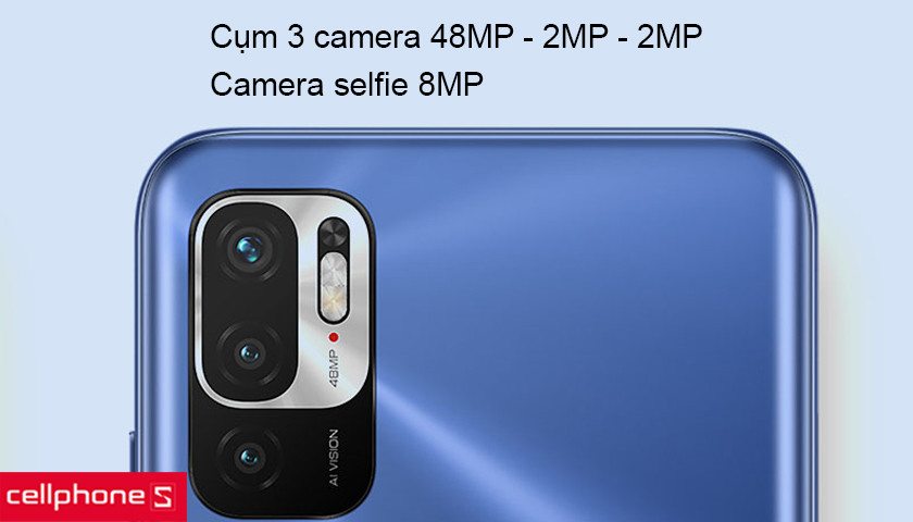 Camera đa năng với 3 ống kính độ nét cao, camera selfie 8MP chụp ảnh ấn tượng