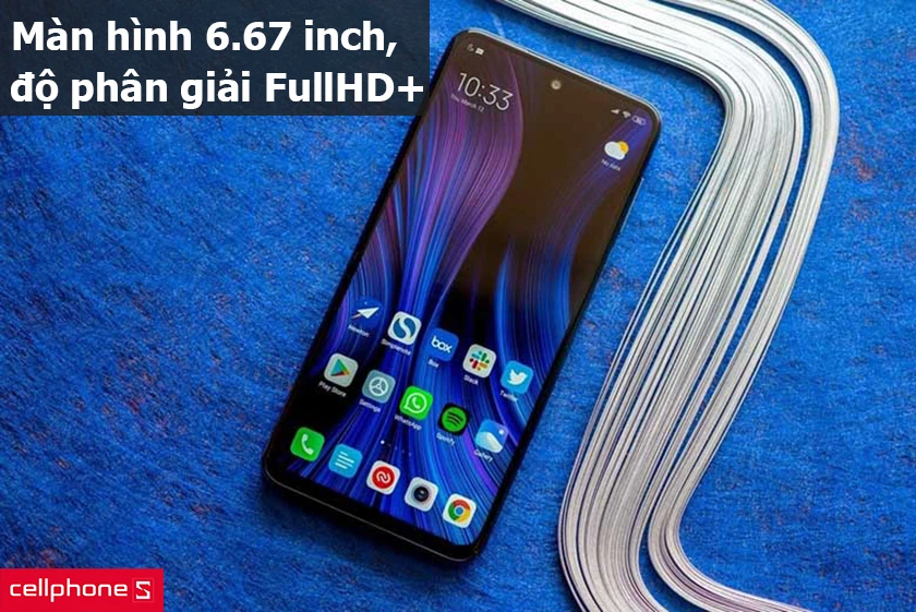 màn hình lớn 6.67 inch, độ phân giải FullHD+