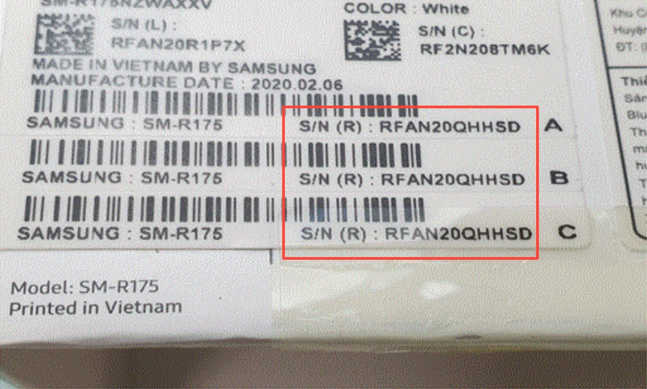 Lấy số S/N (R)