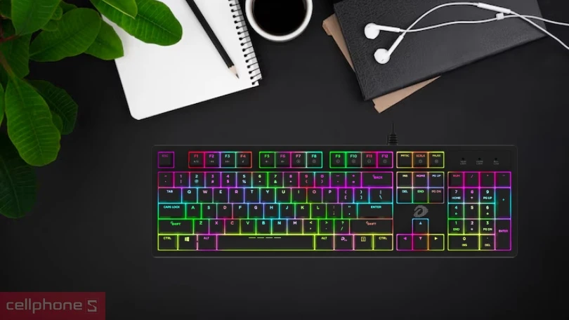 Switch, keycap của bàn phím cơ có dây Dareu EK1280 V2 RGB LED