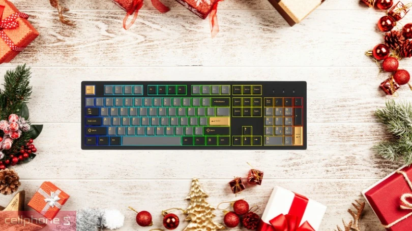 Switch, keycap bàn phím cơ không dây Dareu EK104 Pro Black-Golden