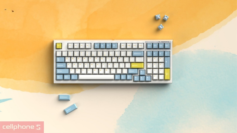 Bàn phím cơ không dây FL-Esports FL980CPM Sea Salt Red Switch - Gõ êm ái, kết nối tiện lợi