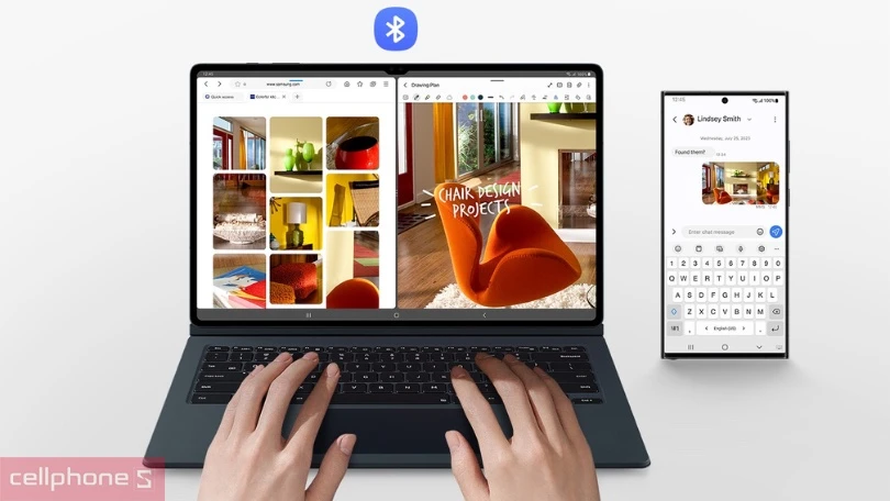 Tính năng bàn phím + Bao da AI Galaxy Tab S10 Ultra/S9 Ultra Touch Pad