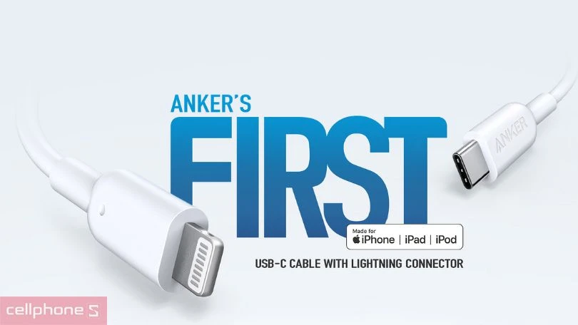 Thiết kế cáp Type C to Lightning Anker 542 A80B1 30W 0.9m