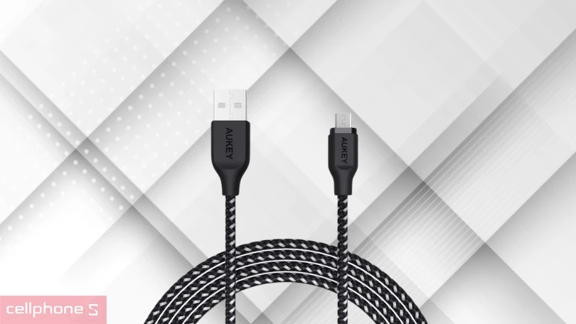 Cáp USB-A to Micro Aukey Nylon CB-BAM1 1.2m - Sạc nhanh, nhỏ gọn, linh hoạt
