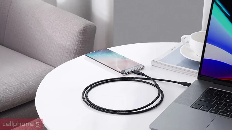 Công suất cáp Aukey CB-CD21 C-C Chip E PD 100W UDDB 3.1 Gen2 1.2m