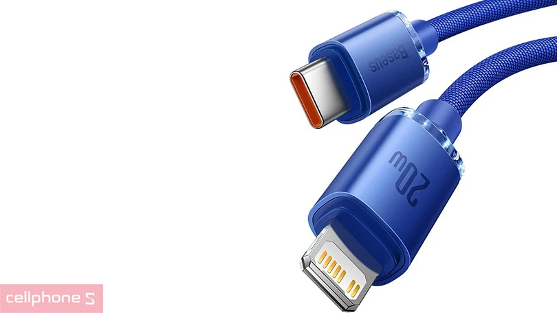 Cáp Baseus Crystal Shine USB-C to Lightning 2M