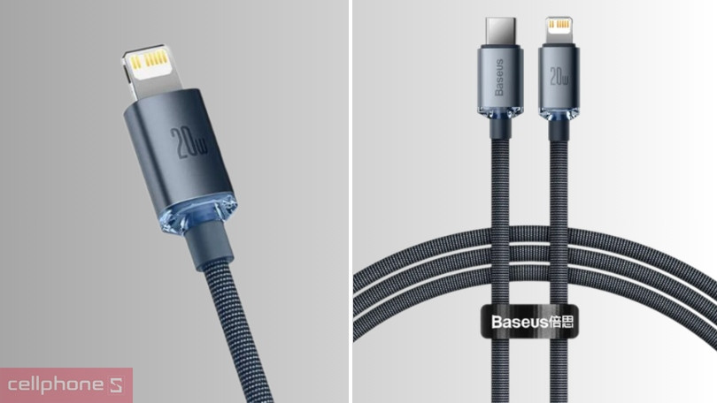 Cáp Baseus CW-FXP Crystal Shine USB-C to Lightning dài 1.2m | Chính ...