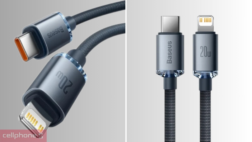 Cáp Baseus CW-FXP Crystal Shine USB-C to Lightning dài 1.2m | Chính ...
