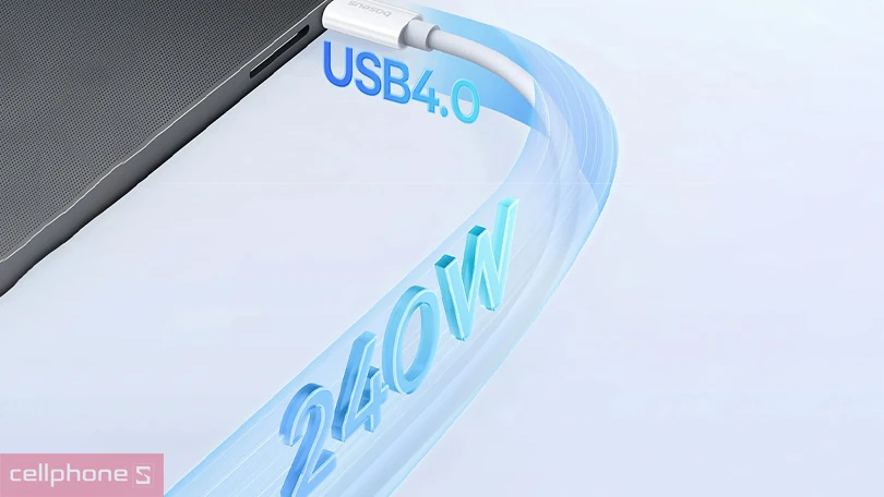 Tốc độ sạc của cáp Type-C to Type-C Baseus Superior 2 USB 4 240W 1.8m