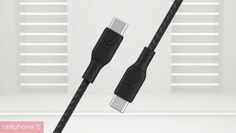 Công suất cáp Belkin USB Type C to C 100W 2m vỏ dù