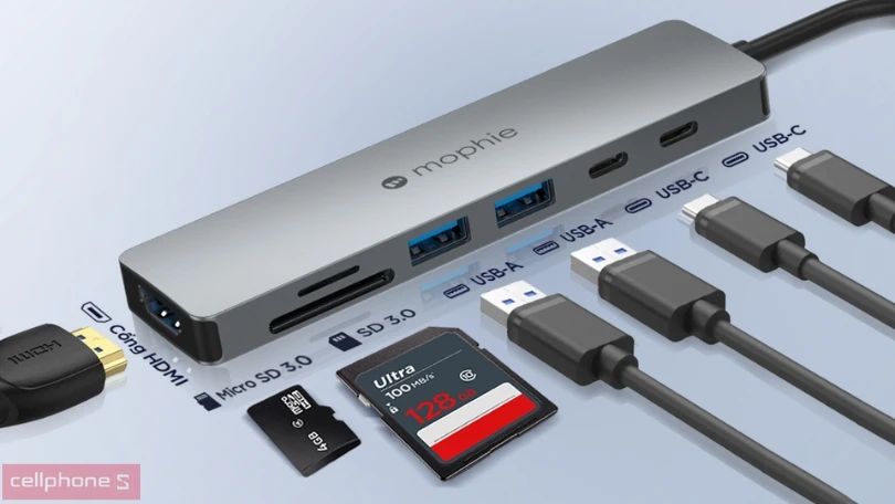 Hub chuyển đổi Mophie Type-C 7 in 1 - mở ra khả năng kết nối bất tận