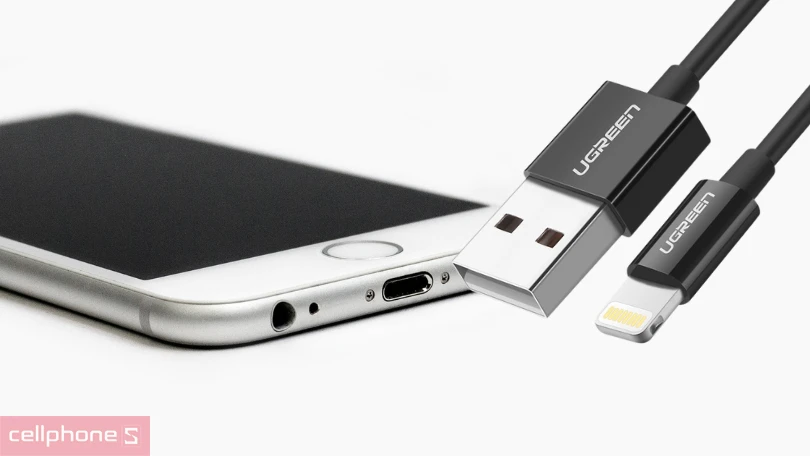 Cáp sạc nhanh Ugreen USB A To Lightning MFI US155 1m - Tương thích hầu hết các thiết bị iPhone, iPad