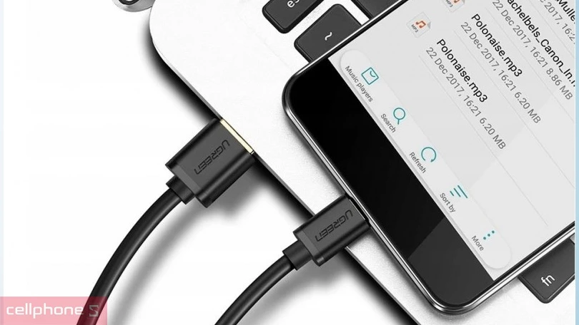 Thiết kế cáp dữ liệu Ugreen USB sang Type-C 60116 1m