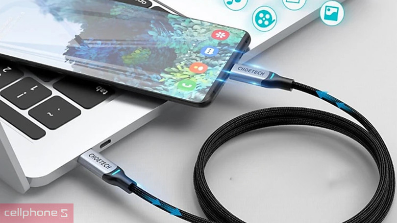 Cáp Type C to Type C Choetech 1.8m 100W