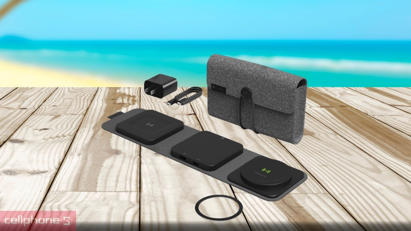 Thiết kế đế sạc Mophie Snap Plus du lịch 15W