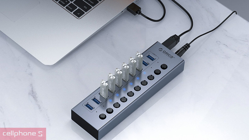 Thiết kế HUB chuyển đổi USB 3.0 ORICO BT2U3-7AB-GY