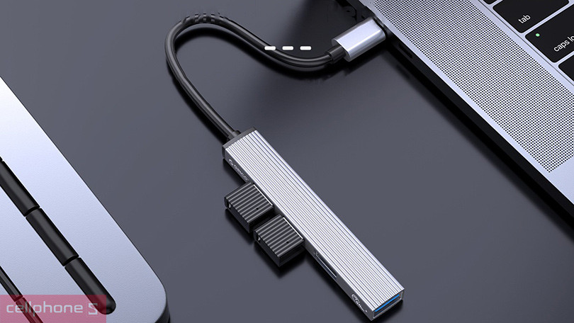 Tốc độ HUB chuyển đổi USB-C Orico AH-12F-GY-BP 4 in 1