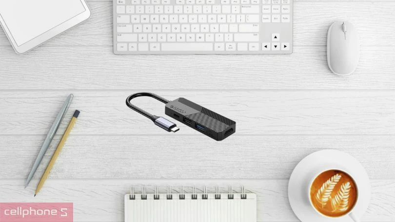 Tốc độ HUB chuyển đổi USB-C Orico MDK-4P-BK 4 in 1