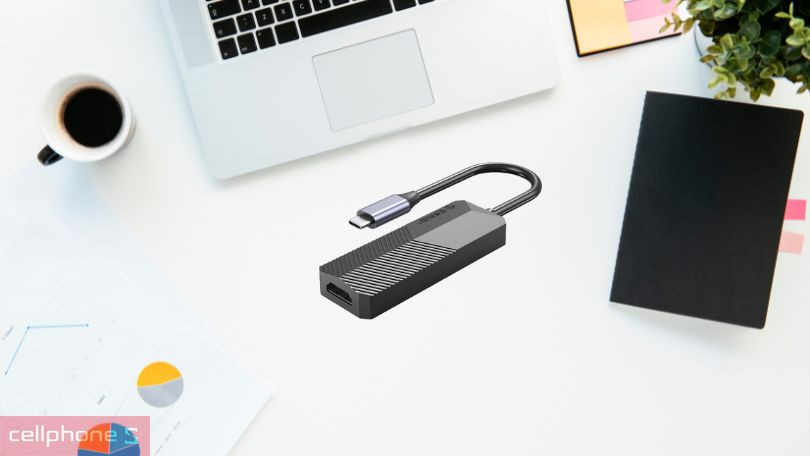 Thiết kế HUB chuyển đổi USB-C Orico MDK-4P-BK 4 in 1